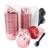 Cupcake Liners with Dome Lids 100Pack,Free-Air 3.5Oz Mini Foil Baking