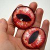 Big 40mm Glass Fiery Orange Cat Eyes Or Dragon Eyes