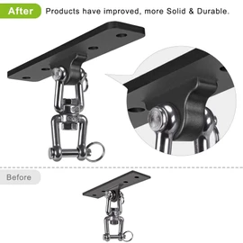 SELEWARE Ceiling Hook Heavy Duty Punch Bag Holder Hanger - 360° Rotatable Wooden Bar Holder Punch Bag Hanging Punch Bag Hanging Ceiling Mount Heavy Bag Hanger Wall and Ceiling Mount
