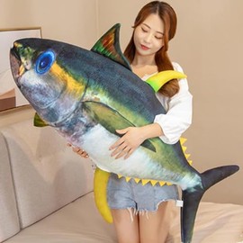 OUKEYI Soft Fish Cushion Pillow, Tuna Plush Pillow Stuffed Toy Throw Pillow for Home Decoration Gift Kids Pillow Stuffed Animal Toy (23.6inch/ 60cm)