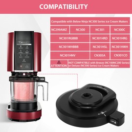 DEECOZY Outer Bowl Lid for Ninja Creami NC299AMZ/NC300/NC301 Series, Reusable Ice Cream Maker Replacement Lid Accessory, Ice Cream Maker Bowl Lids, Dishwasher Safe