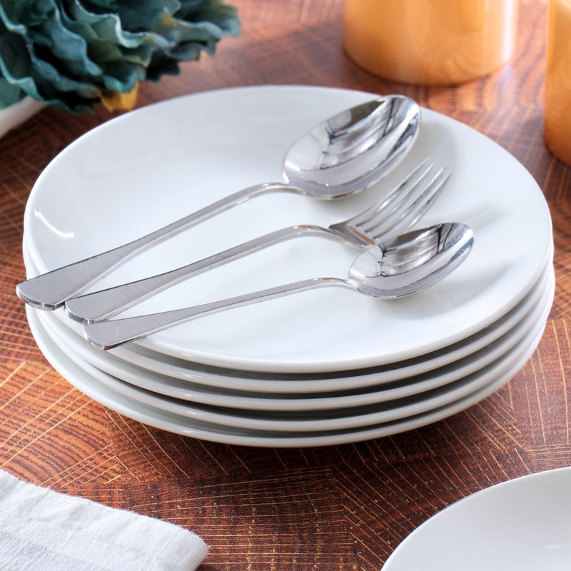 Elama Professional Kitchen 12 Piece Porcelain Dinnerware/Tableware Set (Round Salad/Dessert