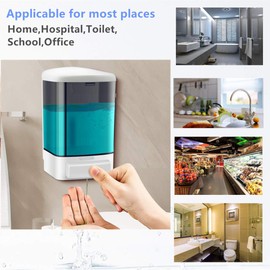 CATTREES 1000ml (33.8 oz) Manual Soap Dispenser Wall Mount Commercial Soap Dispenser Soap/Shampoo and Hand Sanitizer Soap Dispenser for Kitchen Bathroom, Office, Hotel. Liquid Containers Plastic