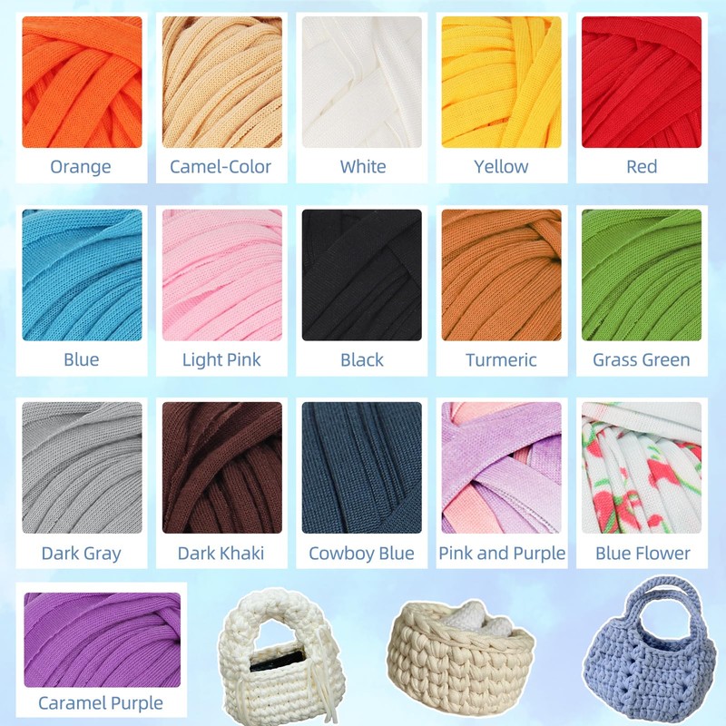 Aeelike T-Shirt Wool, Soft Knitting Yarn, Wool for Crochet, Baskets,