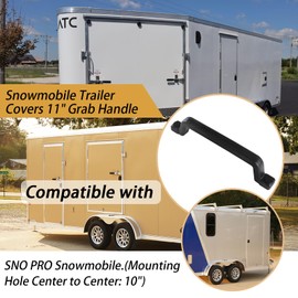 XYgdhqpt Snowmobile Trailer Covers 11" Grab Handle Compatible with SNOPRO Snowmobile-Black Textured Finish(Mounting Hole Center to Center: 10")
