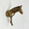 Safari Antique Brass Animal Iron Metal Drawer Knobs (Hook, Zebra)