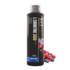 Maxler Maxler L-Carnitine 3000 - Blaubeere-Himbeere - 500ml - Hochdosiertes L Carnitin Liquid - Vegane Nahrungserg?nzuing - 3000mg Wirksotff pro Portion - 20 Portionen - Inklusive Messbecher