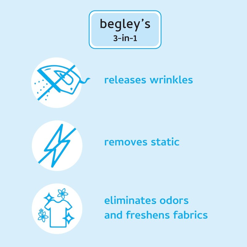 Begley's 3-in-1 Wrinkle Remover, Quick Fix Wrinkle Release, Static Cling
