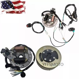 Unbranded 2 Coil Magneto Stator Rotor & Wires for 50cc~125cc ATV Dirt Bike Quad Go Kart