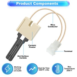 Dreyoo Furnace Ignitor Replacement, Furnace Hot Surface Ignitor Direct Replacement Compatible with Coleman Evcon York Luxaire S1-02535325000, 025-32626-000 (1 Pcs)