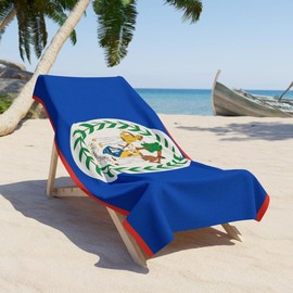 Belize Beach Towel | Quality & Long Lasting - 2 Sizes | Belizean Pride | Gift for Belizeans - size: 30" × 60"