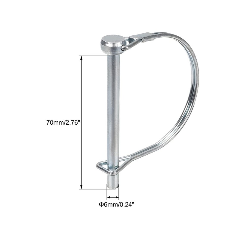 sourcing map Shaft Locking Pin - 6mm x 70mm Coupler