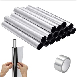16 PCS Pipe Insulation Foam Tubes, 1.4 Inch Self-Adhesive Insulation Foam Wraps for Pipes, Pre-Slit Insulated Foam Tubes with Aluminum Foil Tape（1.96Inch*65.6Ft）for Indoor Outdoor Pipes（1.4Ft*1.4Inch）