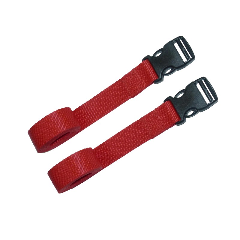 Webbing Strap with Quick Release Buckle, Pack of 2 (Red,