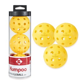 Outdoor Pickleball Balls | 3 Pack | 40 Holes Pickle Balls for All Style Pickleball Paddles & All Skill Levels Tournament Play | Durable Pickle Equipment Standard Balls, Yellow