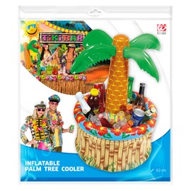 Widmann 04865 - Inflatable palm tree with drink cooler, to fill with ice and water, height circa 62 cm, diameter circa 57 cm, beach party, theme party
