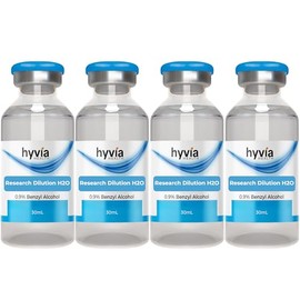 Research Dilution H2O - 30mL Solution in Borosilicate Glass Vial - 4 Pack | Made in USA