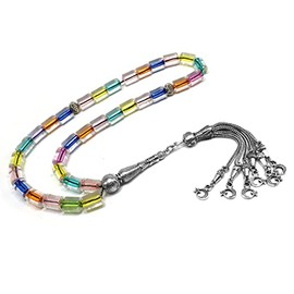ALBATROSART -Gentle Men Collection- Prayer Beads-Worry Beads-Tesbih-Tasbih-Tasbeeh-Misbaha-Masbaha-Subha-Sebha-Rosary (Mixed Color -10x7.5mm-33 Beads)