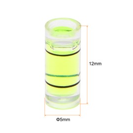 HARFINGTON 10pcs Small Cylindrical Bubble Level Vials 5x12mm PMMA Mini Horizontal Bubble Spirit Level Measuring Layout Tools for RV TV Picture Frame Hanging Tool Leveler