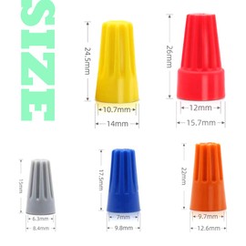 Hocansen 200 Pieces Electrical Wire Connectors Screw Terminals Spring Insert Twist Nuts Caps Wire Connectors Set (LM)