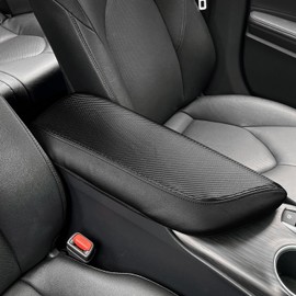 REMOCH Center Console Armrest Cover for Toyota Camry Accessories 2024 2023-2018 Interior Camry SE/XSE Leather Arm Rest Seat Cover Middle Console Box Lid Protector(New Carbon Fiber Texture)