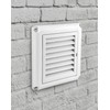 QWORK 4" White Louvered Vent Cover Set for Outdoor Dryer
