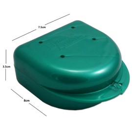 Gum Shield Case - Mouth Guard Gumshield Box for Ortho Retainers, Sports Dental Appliances, Dentures & More (Green)