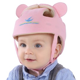 Ocanoiy Baby Infant Toddler Helmet Safety Headguard Head Protective Cushion Cute Children Adjustable Safety Helmet Hat Harnesses Cap Kid Child Crawl Walk Playing (Pink)