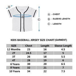 TOPTIE Boys Baseball Jersey, Kids Button Down Jersey T-Shirt Softball-Blue White-6T