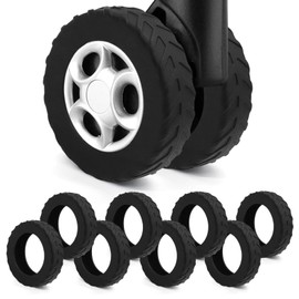 UMUST 8Pcs Luggage Wheel Covers,Silicone Suitcase Wheel Cover for 2-2.4'' Spinner Wheel, Carry On Luggage Wheels Protector,Upgrade Suitcase Wheels Protective,Essential Travel Accessories（Black）