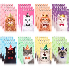 Mini Cat Notepad Cute Small Cat Notebook Animal Mini Spiral Notepads for Pet Cat Themed Party Favors Kids Birthday Party Teacher Students Reward School Classroom
