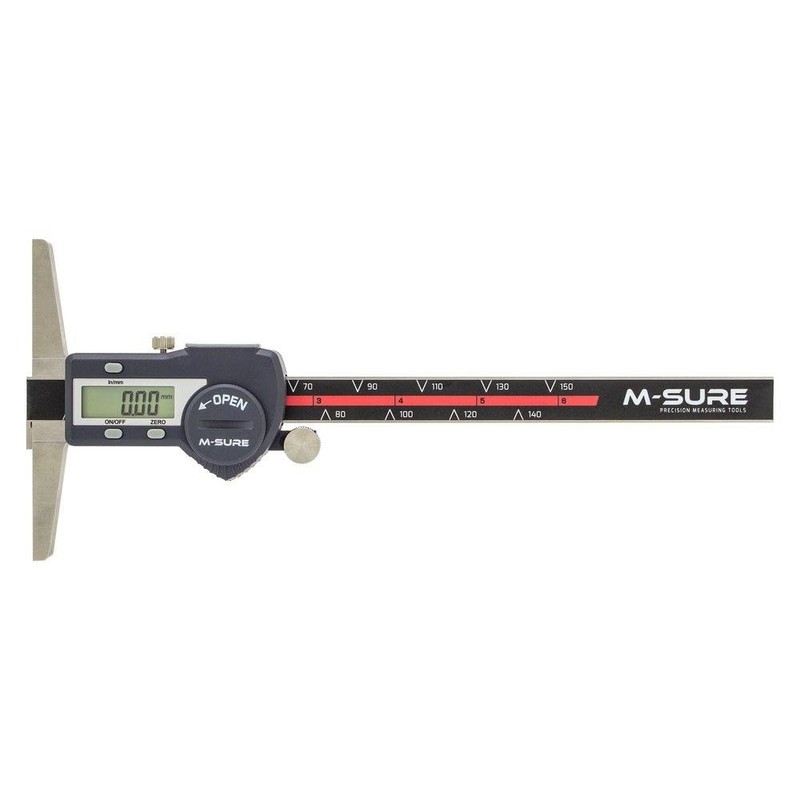 M-SURE MS-540-150 Digital Depth Gauge with Hook 0-150mm (0-6 inch)