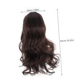NOLITOY Long Wavy Wig Brown Layered Wavy Wigs Long Wavy Brown Wig Curly Wig for Women Human Hair Wigs for Women Highlight Wig with Bangs Synthetic Hair High Temperature Wire Light Brown