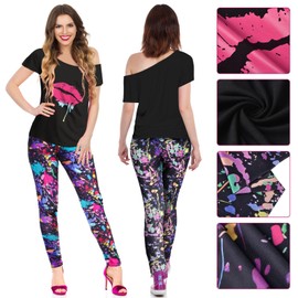 GEROPHOR 11 Pcs 80s Outfit Costumes for Women, off the shoulder 80s tops for women 90s Tops Shirts Costumes Christmas Gifts