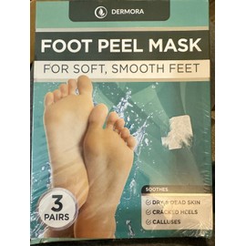 Dermora~Foot Peel Mask for Soft Smooth Feet~3 Pairs~W/Lavend