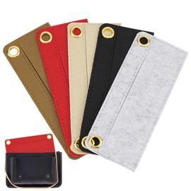 WADORN 5 Colors Purse Felt Insert Organizer, 2.71x6.69 Inch Rectangle Envelope Bag Insert Liner with Iron Grommets for Handbag Purse Organizer Insert Conversion for Crossbody Bag Clutch Wallet