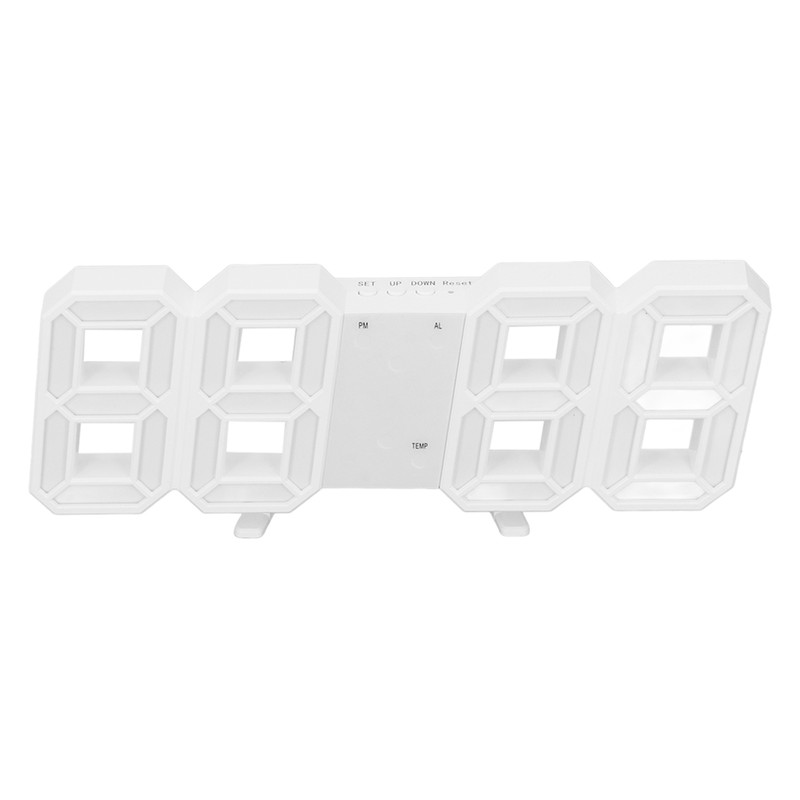 3D LED Digital Clock Time Date Temperature Display Voice Control