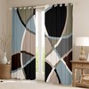 Feelyou Retro Stripe Swirl Curtains Blue Grey and Brown Window