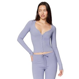 florence by mills Women's Happy Place Lounge Baby Snap Cardigan, Purple, XX-Small