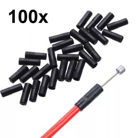 Unbranded 100x Bike Cable Derailleur End Cap Shifter Wire Cover 5mm Housing Ferrule Black