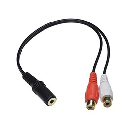 KAUMO RCA (Red and White Female) 3.5mm Stereo Mini (Female) Conversion Cable, Gold Plated Terminal, 7.9 inches (20 cm)