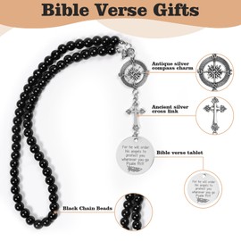 2 Pack Guardian Angel Car Charm&Cross Car Charm Rear View Mirror Accessories Set,Cross for Car Rear View Mirror Car Charm,Guardian Angel for Car,New Driver Gifts(Angel&Cross)