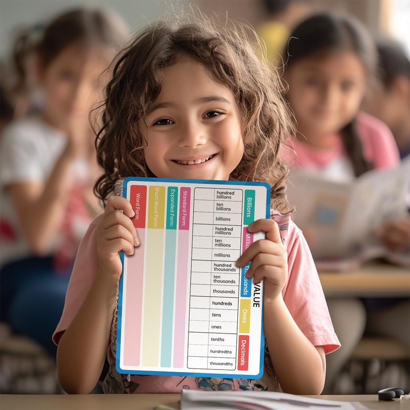 Dry Erase Place Value Whiteboard, 9" x 12" Double Sided