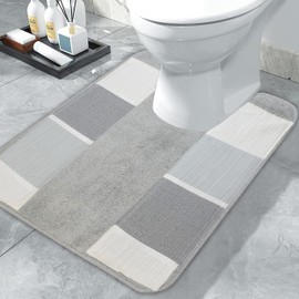 Zahari Home Modern Line Bathroom Contour - Luxury Bath Rug with Unique Design - Stylish Shower Mat for Beautiful Decor - Non-Slip, Quick-Dry Bath Mat - Western Charm