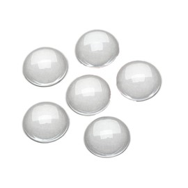 ガラスカボション 円形 ラウンドビーズ DIY ハンドメイド ジュエリー用 透明ドーム 拡大レンズ効果 アクセサリーパーツ 半球 15mm 20個入り