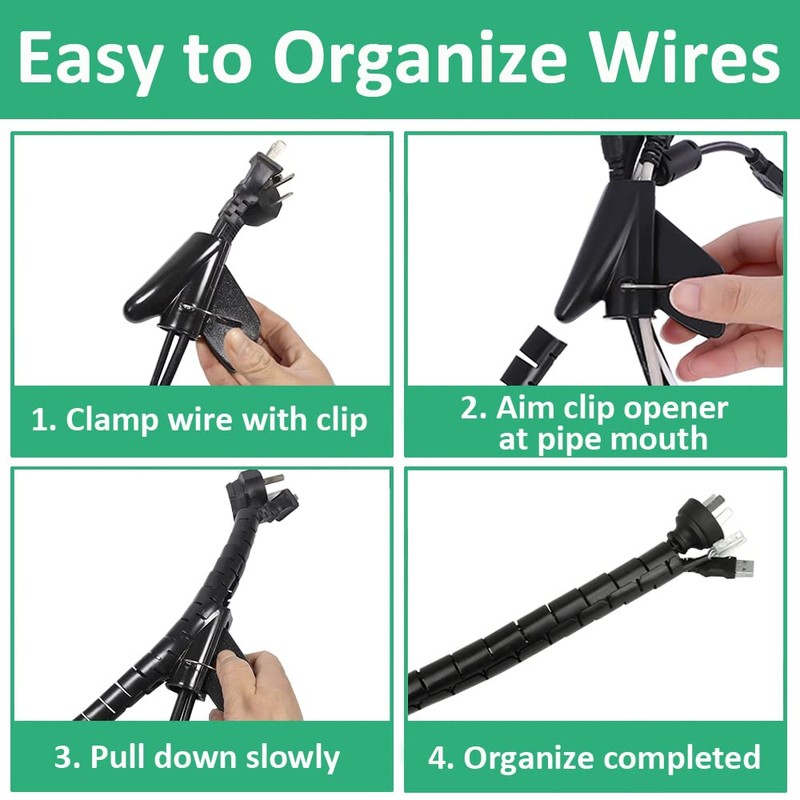 MOCNT 16mm Cable Tidy Sleeves Cable Organizer Sleeving Flexible Spiral