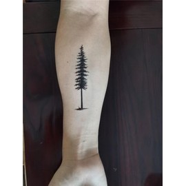 SanerLian Black Geometry Tree Tattoo Sticker Moon Phase Arrow Temporary Fake Tatoo Waterproof Men Women Arm Shoulder Back Body Art 13.8X4cm Set of 12 (SF261)