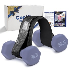 Coniflor Hip Thrust Belt - Adjustable Fitness Belt for Dumbbells, Kettlebells, Plates - Support Up to 100 lbs - Upgrade Slip-Resistant Pad for Safe and Comfortable Glute Workouts at Home or Gym, Black