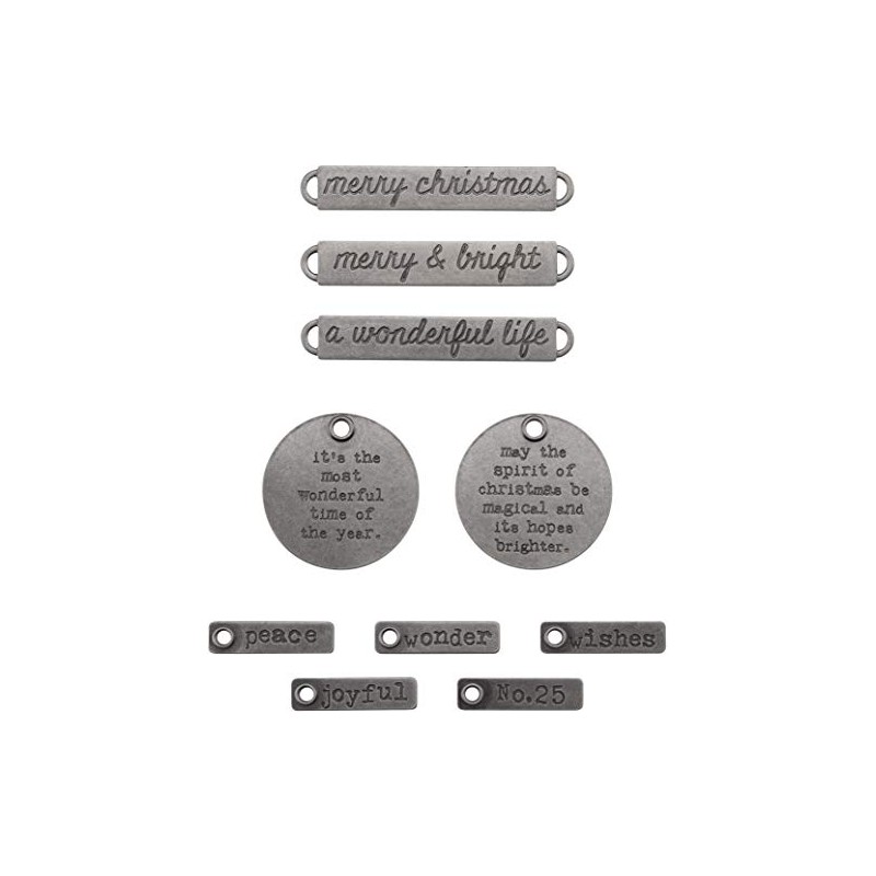 Tim Holtz - Advantus ADORNMENTS IDEA-OLOG Xmas, Antique Nickel Christmas