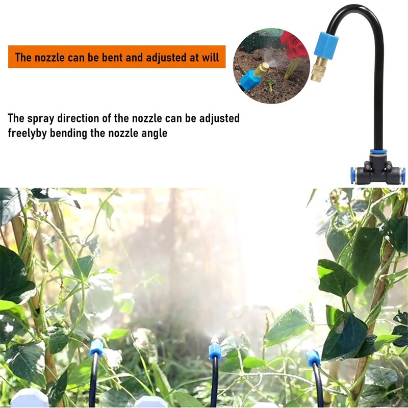 Atomizing kit,360 Degree Adjustable Copper Sprayer atomizing System,8/11mm(ID/OD) trubing Watering